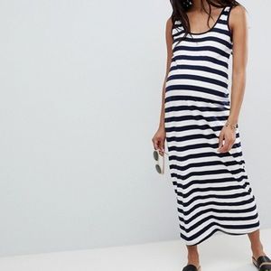 Maternity Maxi Striped Dress